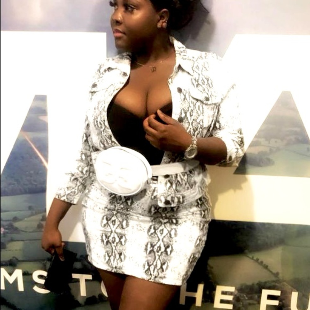 Two piece skirt set. snake skin detail